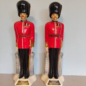 Windsor Supreme Canadian Whiskey Royal Guardsman Decanter Figurines, set of 2